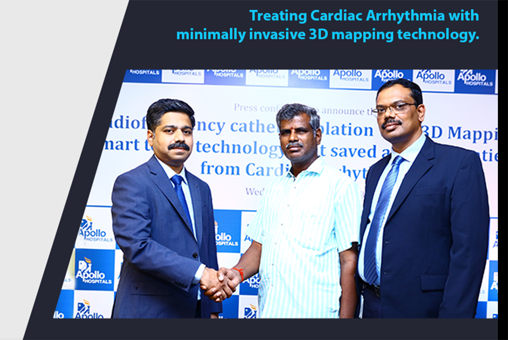 Photo at the launch of Arrhythmia and Atrial Fibrillation Clinic with Dr. Karthigesan A.M at Apollo hospitals.