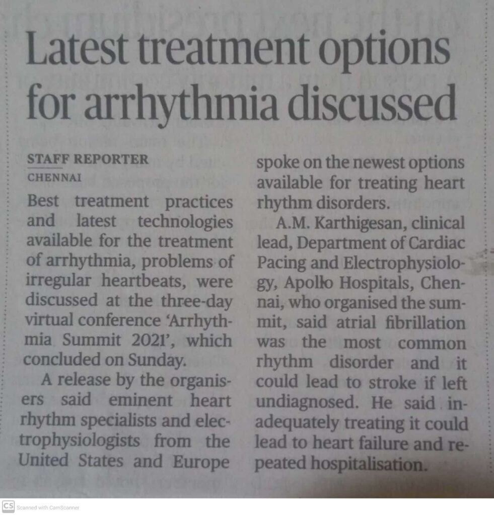 Image of a newspaper cutting about the Laser treatment for Arrhythmia.