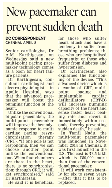 Image of a news clipping about pacemakers.